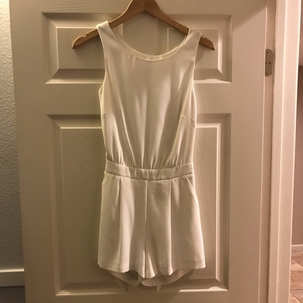 MNG White Romper with Cutout